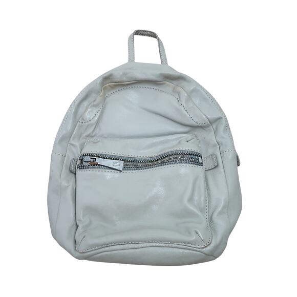 FRYE Light Grey Leather Small Backpack Purse - Picture 2 of 6